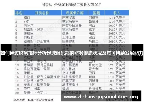 如何通过财务指标分析足球俱乐部的财务健康状况及其可持续发展能力 如何通过财务指标分析足球俱乐部的财务健康状况及其可持续发展能力